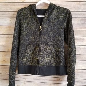 D & T Womens Full Zip Hoodie Jacket Black Large LN